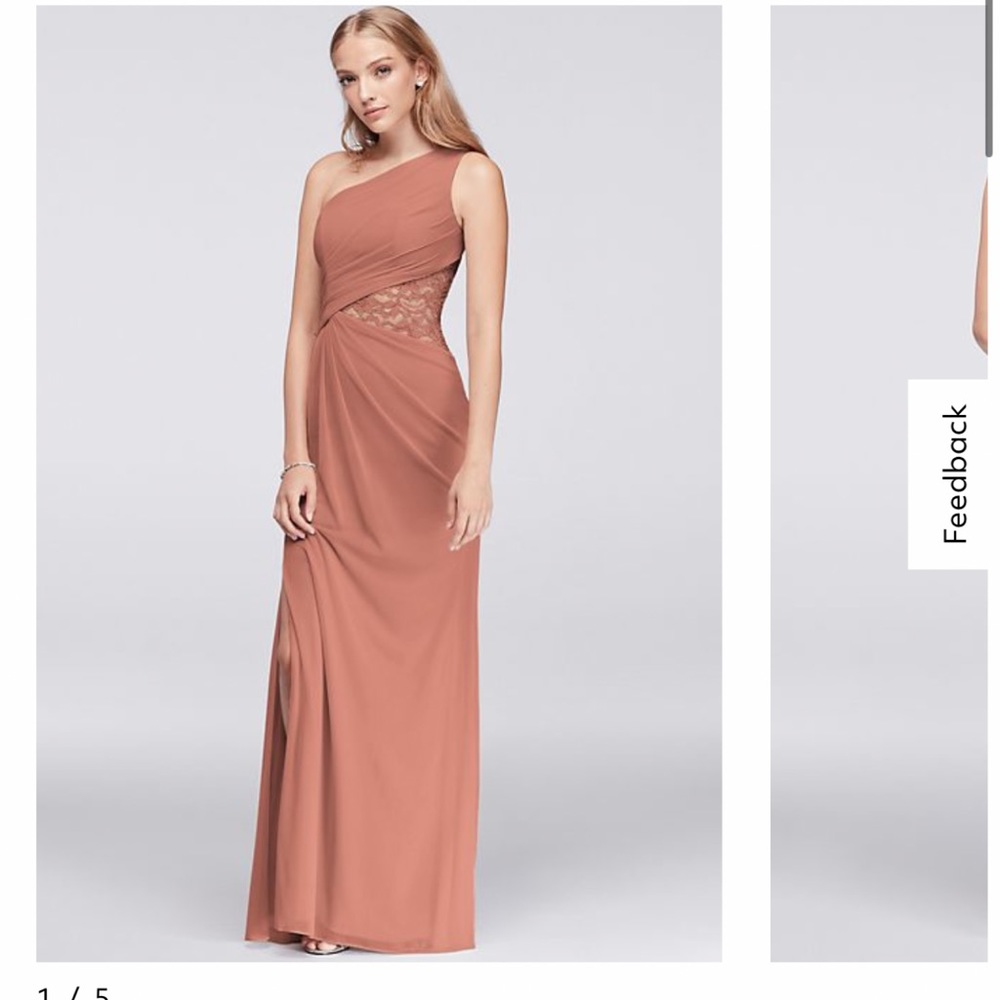 Elegant One-Shoulder Lace Detail Dress